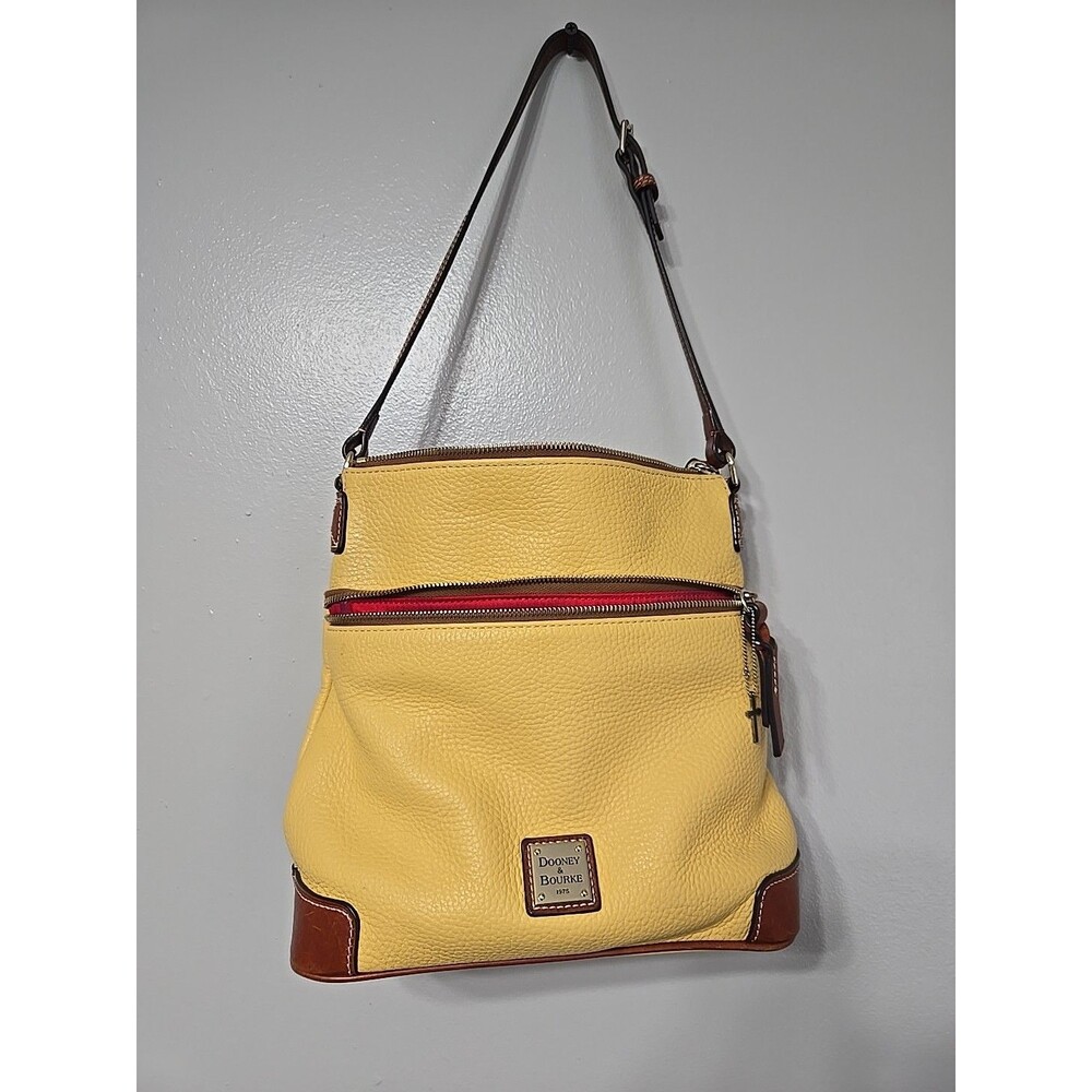2014 Sunflower Dooney &Bourke Pebble Grain Side Pocket Crossbody J14262677